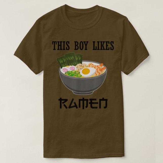 This Boy Likes Ramen Ironic Japanese Food Art  T-Shirt (Design Front)