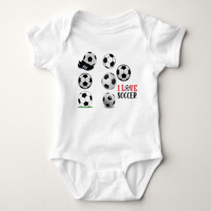 This boy loves Football with Soccer ball Baby Bodysuit