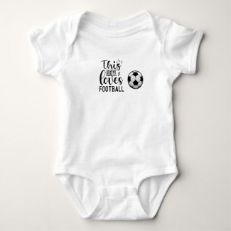 This boy loves Football with Soccer ball Baby Bodysuit