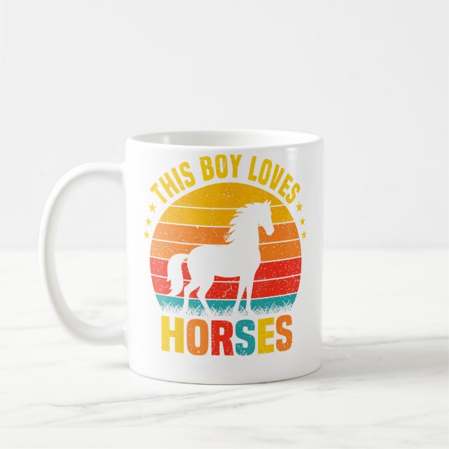 This Boy Loves Horses Funny Horse Riding For Toddl Coffee Mug (Left)