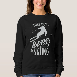 This Boy Loves Skiing Skiers Skier Ski Winter Spor Sweatshirt