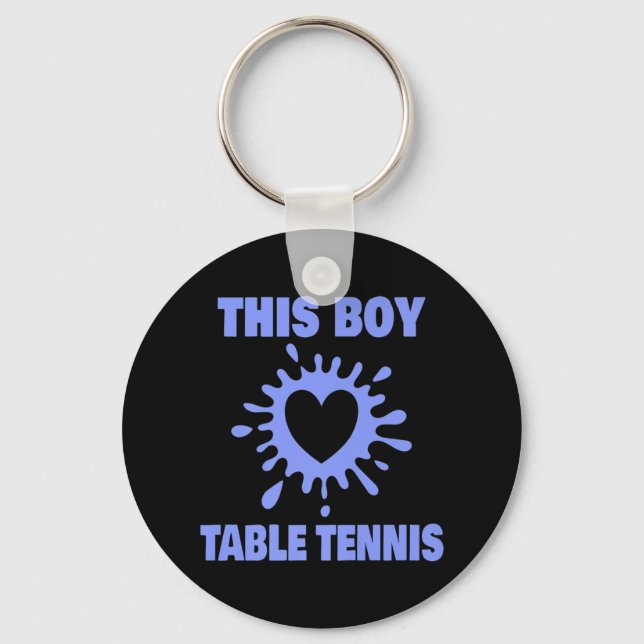 This Boy Loves Table Tennis Fun Table Tennis Playe Keychain (Front)