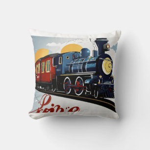 "This Boy Loves Trains Kids' T-Shirt Design" Throw Pillow