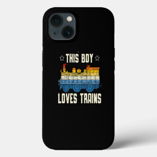 This Boy Loves Trains Lover Railway Locomotive Tra iPhone 13 Case