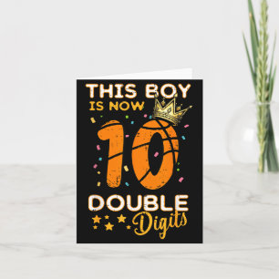 This Boy Now 10 Double Digits Crown 10th Birthday  Card