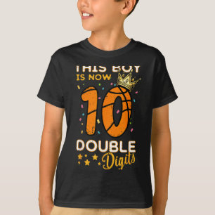 This Boy Now 10 Double Digits Crown 10th Birthday  T-Shirt