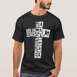 This boy runs on Jesus and shotokan quote saying T-Shirt