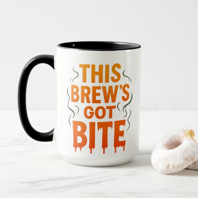 This Brew’s Got Bite – Funny Spooky Mug (With Donut)