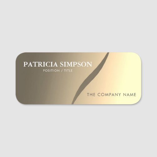 This Brown  Golden Tones Add a Touch of Elegance Name Tag