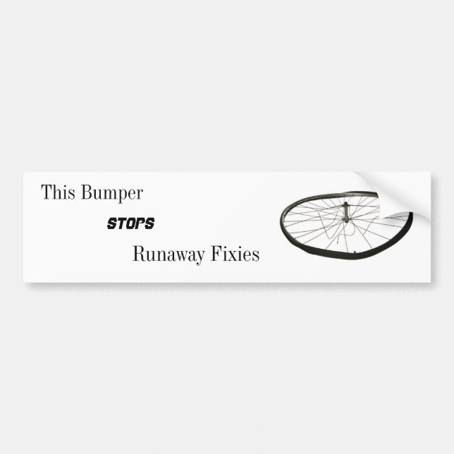 This Bumper Stops Runaway Fixies Sticker (Front)