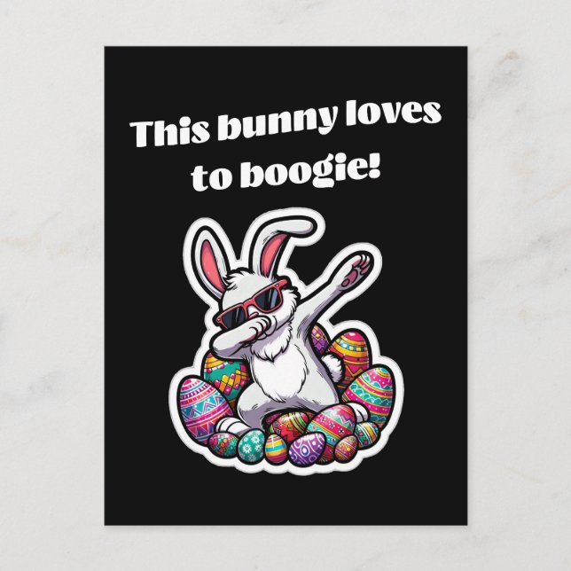 This bunny loves to boogie! postcard (Front)