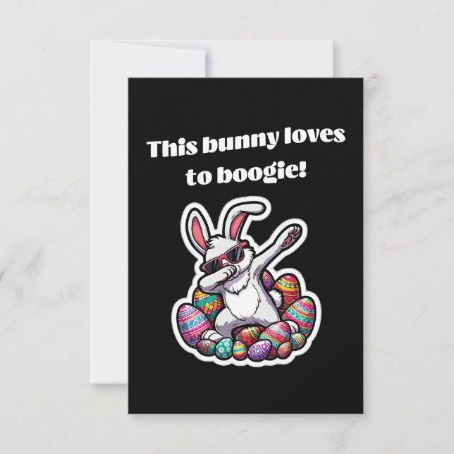 This bunny loves to boogie! thank you card (Front)