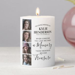 This Burns In Loving Memory Photo Pillar Candle