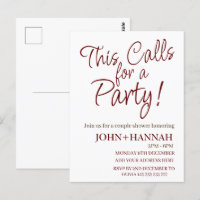 This Calls For a Party Funny Co-ed Couple Shower
