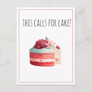 This Calls for Cake | Red Velvet Cake Blank Postcard