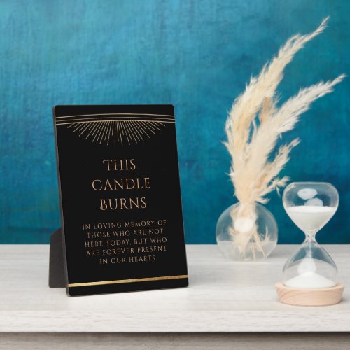 This Candle Burns Black Gold Sun Moon Star Wedding Plaque