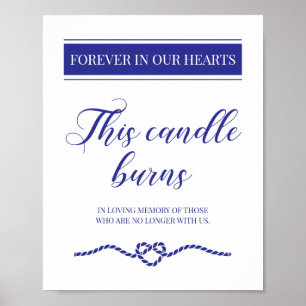 This Candle Burns Blue Nautical Wedding Memorial Poster