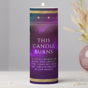 This Candle Burns Cosmic Purple Sun Moon Wedding