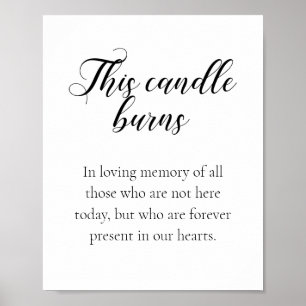 This Candle Burns Forever In Our Hearts Wedding Poster