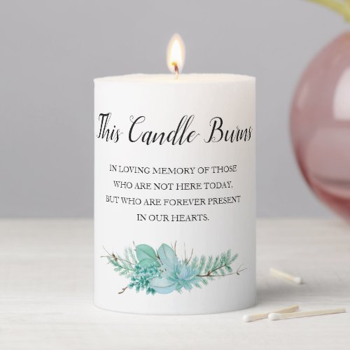 This Candle Burns Greenery Memorial Wedding