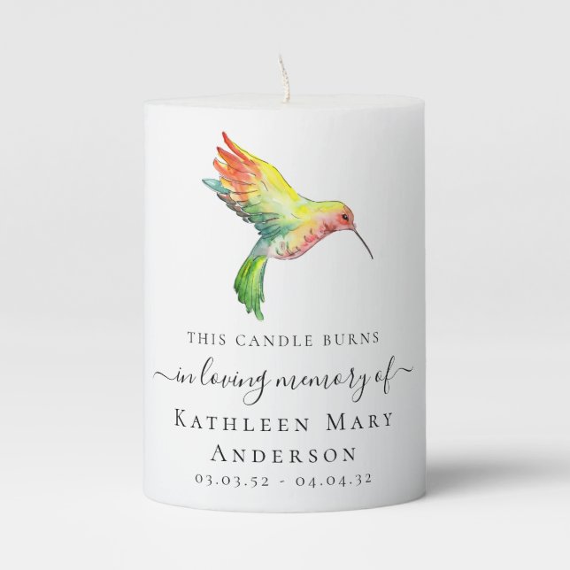 This Candle Burns Hummingbird Memorial Tribute (Front)