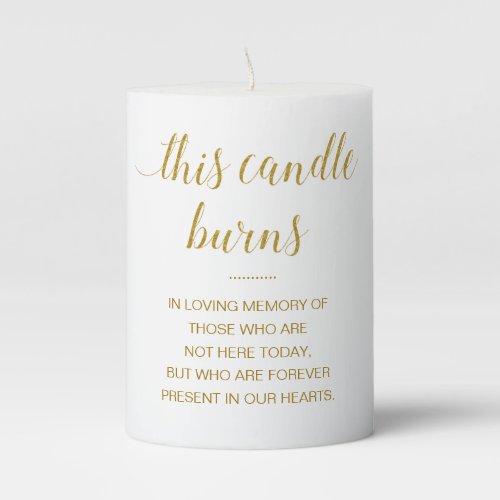 This Candle Burns In Loving Memory Gold Wedding