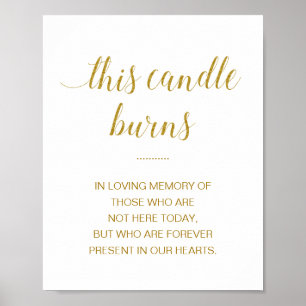 This Candle Burns In Loving Memory Gold Wedding Poster