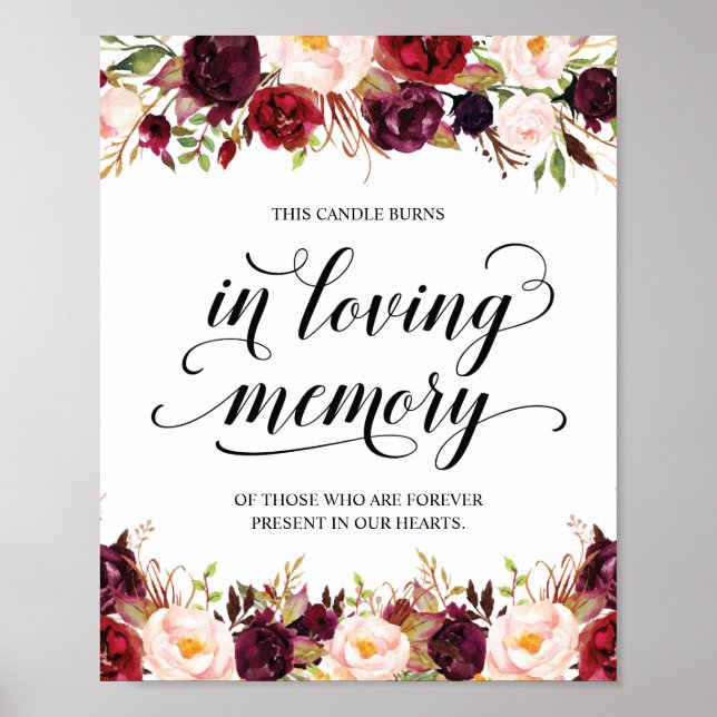 This candle burns in loving memory Memorial Sign (Front)