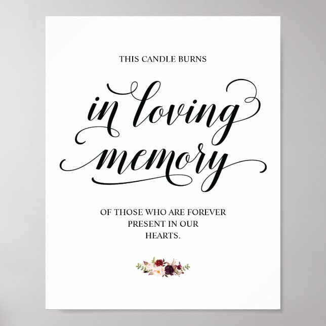 This Candle Burns In Loving Memory Memorial Sign (Front)