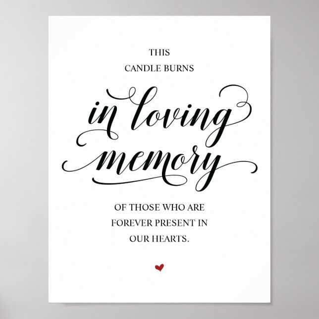 This candle burns in loving memory Memorial Sign (Front)
