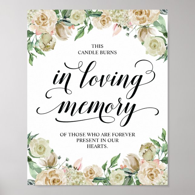 This candle burns in loving memory Memorial Sign (Front)