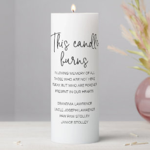 This Candle Burns In Loving Memory Names Wedding