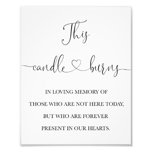 This Candle Burns In Loving Memory Wedding Sign