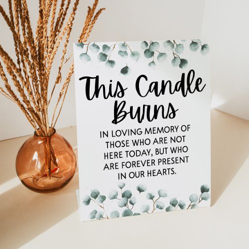 This Candle Burns In Memory Wedding Memorial Sign