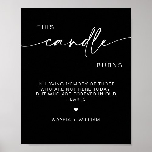 This Candle Burns In Memory Wedding Sign