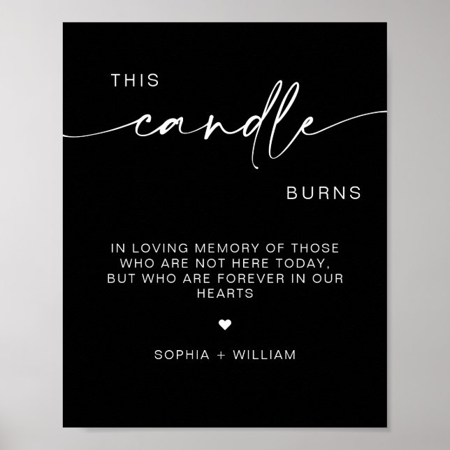 This Candle Burns, In Memory Wedding Sign (Front)