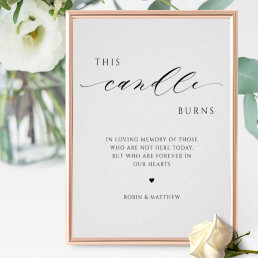 This Candle Burns, In Memory Wedding Sign