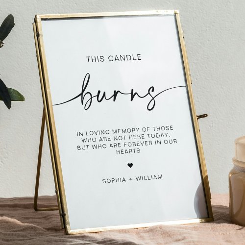 This Candle Burns In Memory Wedding Sign