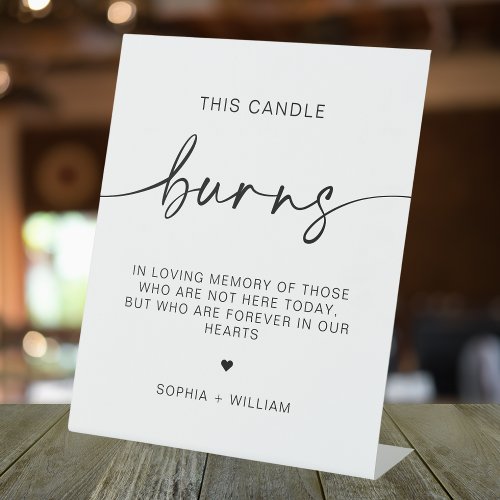 This Candle Burns In Memory Wedding Sign