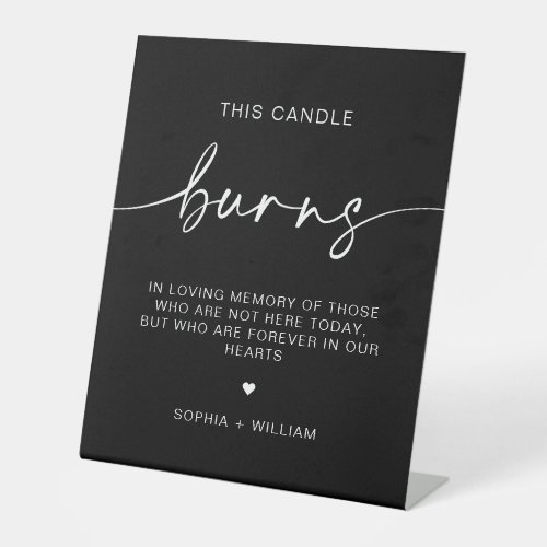 This Candle Burns In Memory Wedding Sign