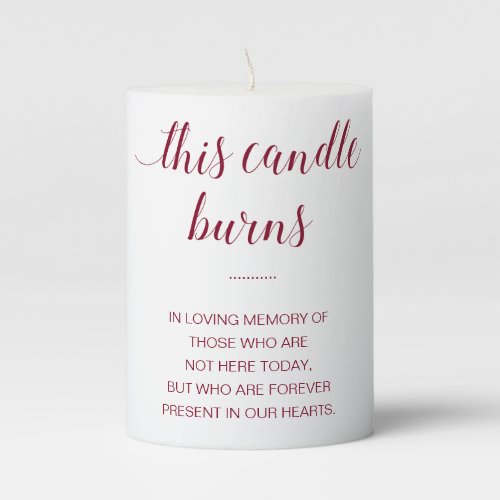 This Candle Burns Loving Memory Burgundy Wedding