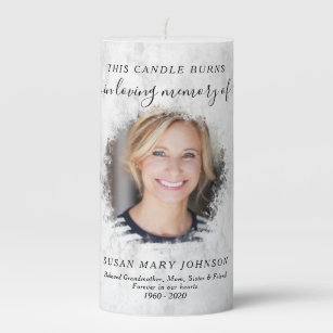 This Candle Burns Marble Photo Tribute Candle