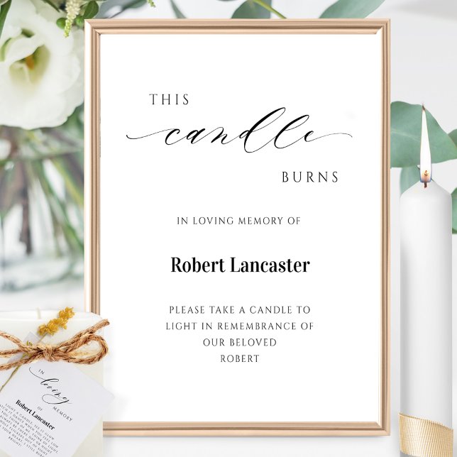 This Candle Burns, Memorial, Funeral Favor Sign (Creator Uploaded)