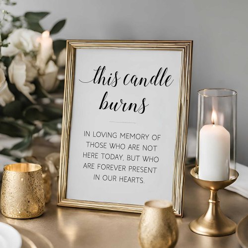 This Candle Burns Memorial Wedding Poster