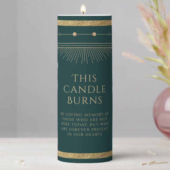 This Candle Burns Mystical Green Gold Celestial (In Situ)