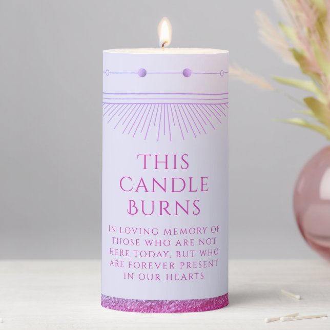 This Candle Burns Mystical Lavender Pink Sun Moon (In Situ)