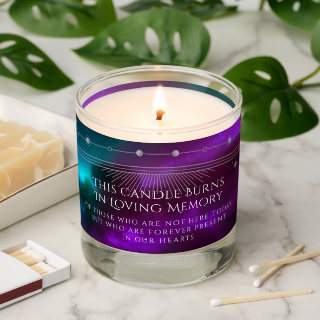 This Candle Burns Mystical Purple Teal Celestial (Lit)