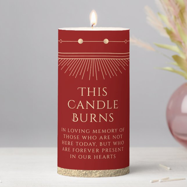 This Candle Burns Mystical Red Gold Celestial (In Situ)