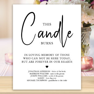 This Candle Burns Personalized Wedding Memorial Poster