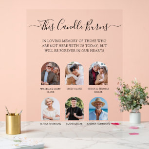 This Candle Burns Photo Wedding Memorial Acrylic Sign